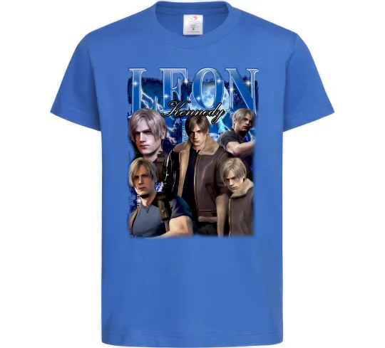 Детская футболка Leon Kennedy Resident Evil Ярко-синий фото