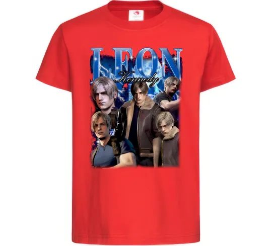 Детская футболка Leon Kennedy Resident Evil Красный фото