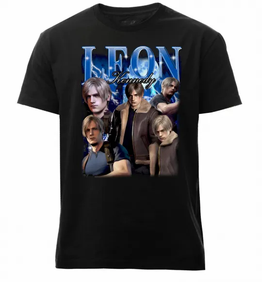 Чоловіча преміум футболка Leon Kennedy Resident Evil Чорний фото