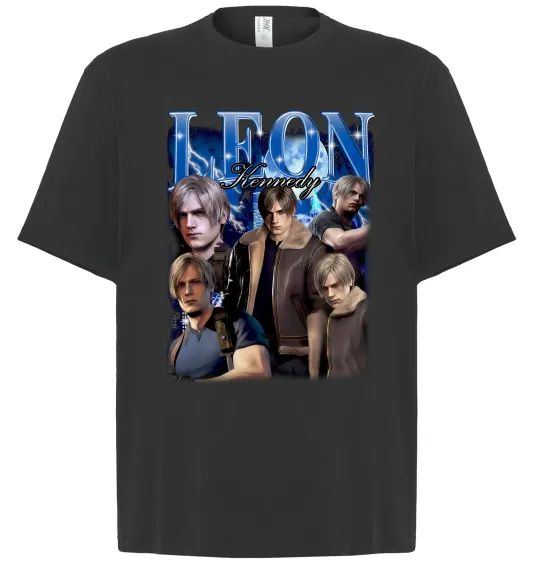 Футболка Оверсайз Leon Kennedy Resident Evil Чорний фото