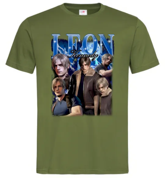 Чоловіча футболка Leon Kennedy Resident Evil Оливковий фото