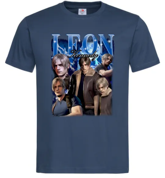 Чоловіча футболка Leon Kennedy Resident Evil Темно-синій фото