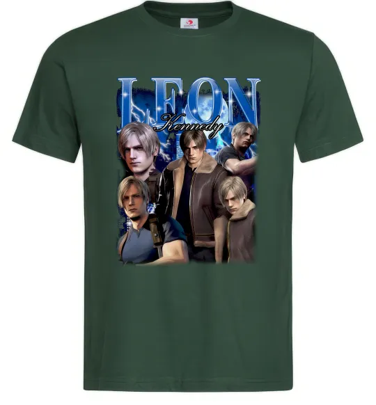 Чоловіча футболка Leon Kennedy Resident Evil Темно-зелений фото