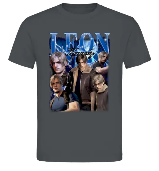 Чоловіча футболка Leon Kennedy Resident Evil Графіт фото