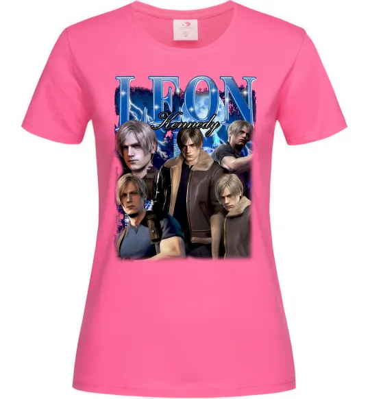 Женская футболка Leon Kennedy Resident Evil Ярко-розовый фото