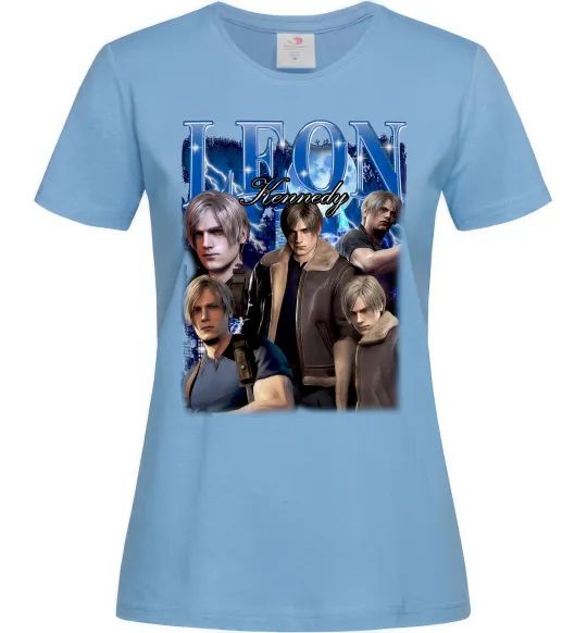 Женская футболка Leon Kennedy Resident Evil Голубой фото