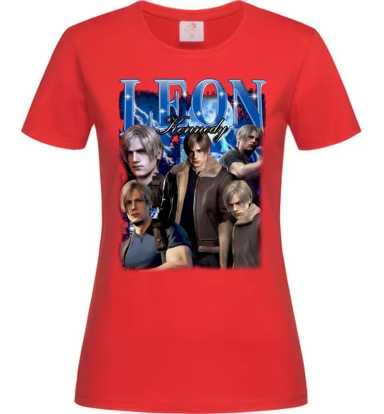 Женская футболка Leon Kennedy Resident Evil Красный фото