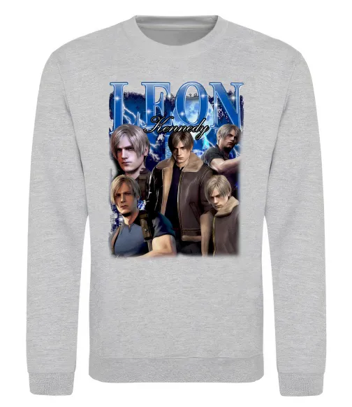 Світшот Leon Kennedy Resident Evil Сірий меланж фото