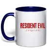 Чашка с цветной ручкой Resident Evil logo Глубокий темно-синий фото