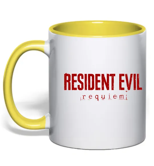 Чашка с цветной ручкой Resident Evil logo Лимонный фото
