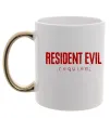 Чашка с цветной ручкой Resident Evil logo Золото фото
