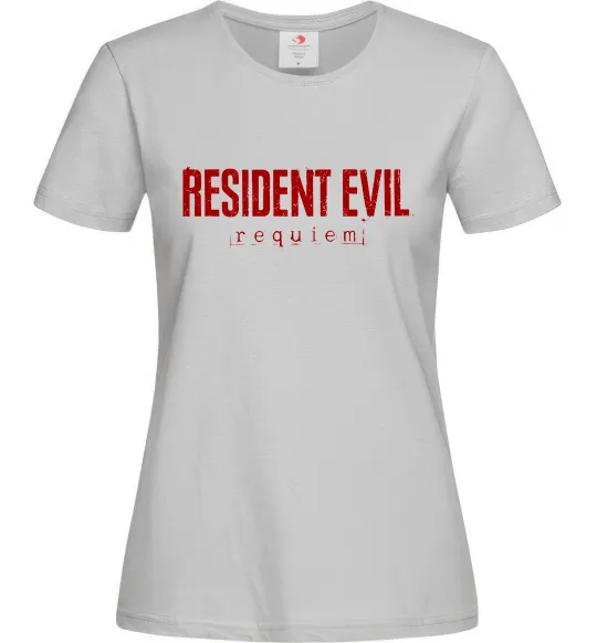 Женская футболка Resident Evil logo Серый фото