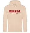 Мужская толстовка (худи) Resident Evil logo Песочный фото