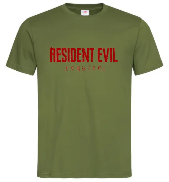 Чоловіча футболка Resident Evil logo Оливковий фото
