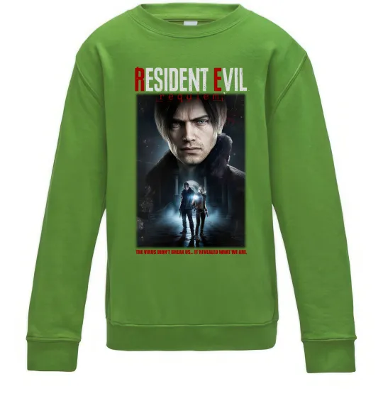 Дитячий світшот Virus didn`t break us Resident Evil Лаймовий фото