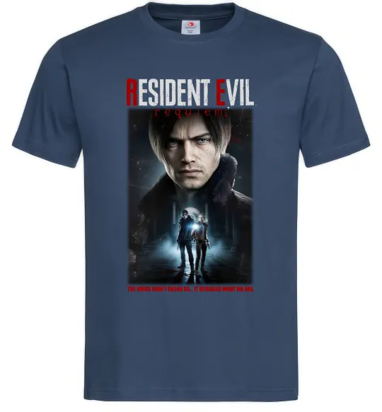 Чоловіча футболка Virus didn`t break us Resident Evil Темно-синій фото