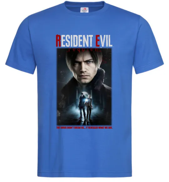 Чоловіча футболка Virus didn`t break us Resident Evil Яскраво-синій фото