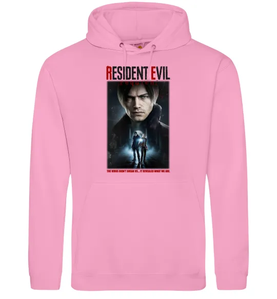 Чоловіча толстовка (худі) Virus didn`t break us Resident Evil Рожевий фото