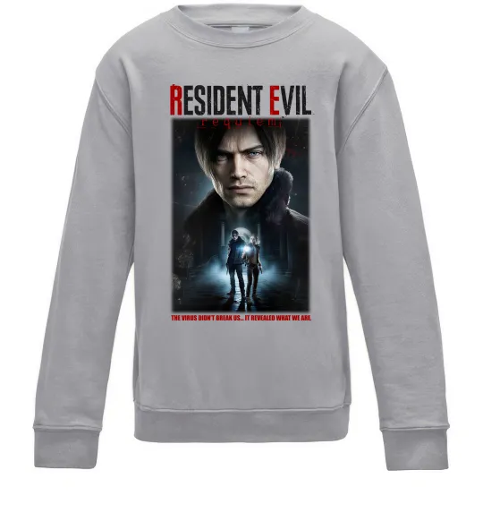 Дитячий світшот Virus didn`t break us Resident Evil Сірий меланж фото