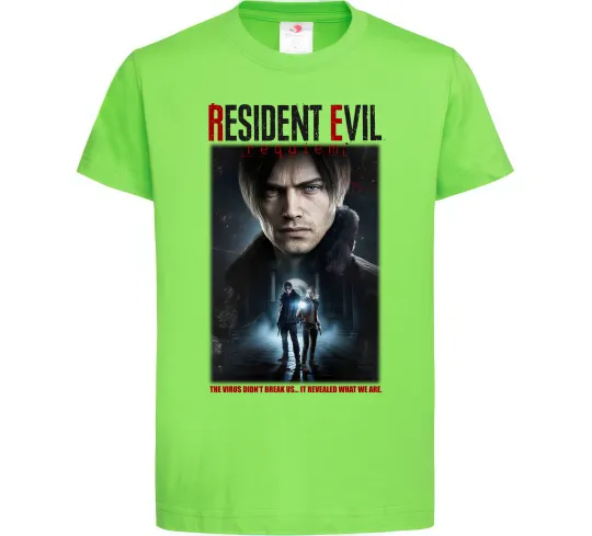 Дитяча футболка Virus didn`t break us Resident Evil Лаймовий фото