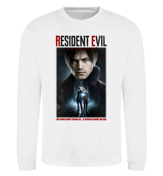 Свитшот Virus didn`t break us Resident Evil Белый фото
