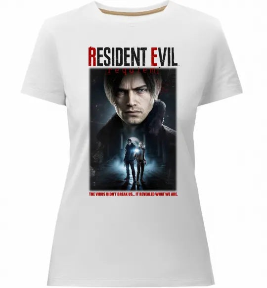Жіноча преміум футболка Virus didn`t break us Resident Evil Білий фото