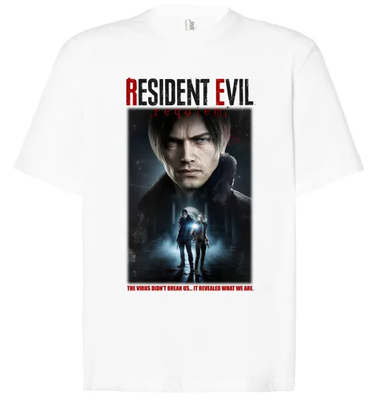 Футболка Оверсайз Virus didn`t break us Resident Evil Білий фото