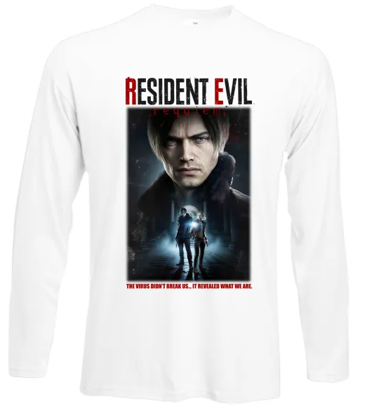 Лонгслів Virus didn`t break us Resident Evil Білий фото