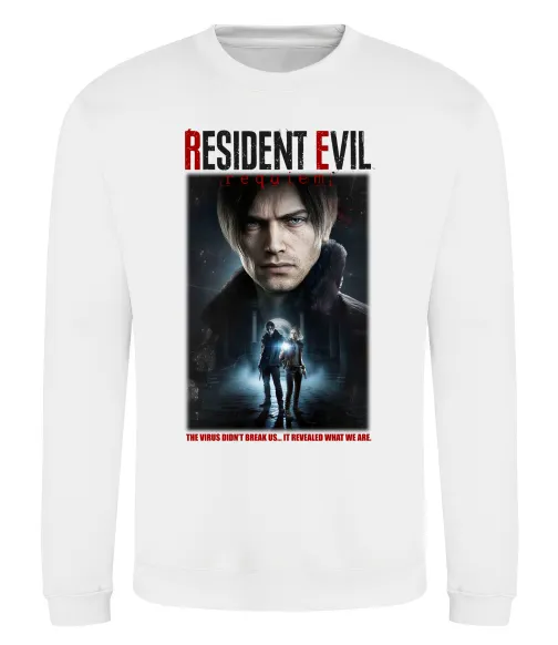 Світшот Virus didn`t break us Resident Evil Білий фото