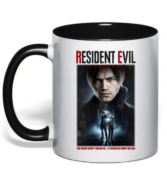 Чашка з кольоровою ручкою Virus didn`t break us Resident Evil Чорний фото