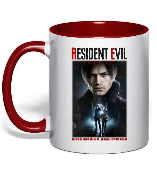Чашка з кольоровою ручкою Virus didn`t break us Resident Evil Червоний фото