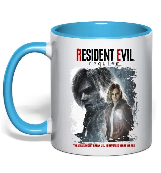 Чашка с цветной ручкой Requiem Resident Evil Голубой фото