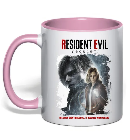 Чашка с цветной ручкой Requiem Resident Evil Нежно розовый фото