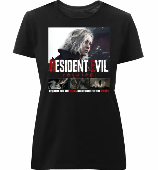 Женская премиум футболка Requiem for the dead Resident Evil Черный фото
