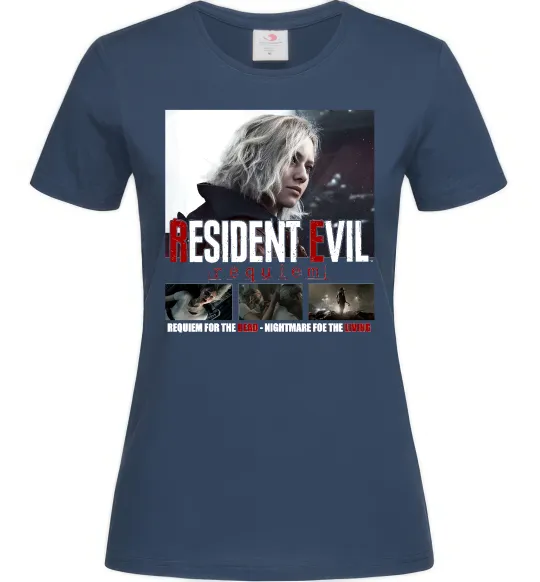 Женская футболка Requiem for the dead Resident Evil Темно-синий фото