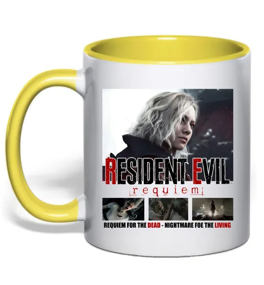 Чашка з кольоровою ручкою Requiem for the dead Resident Evil Лимонний фото