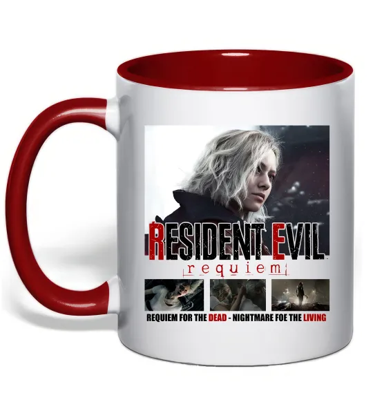 Чашка з кольоровою ручкою Requiem for the dead Resident Evil Червоний фото