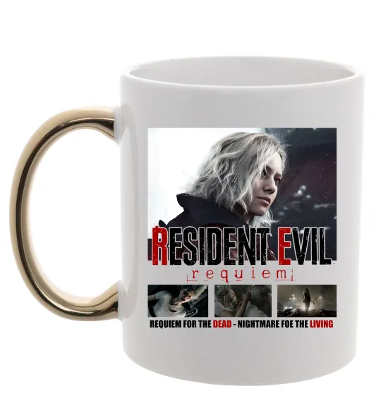 Чашка з кольоровою ручкою Requiem for the dead Resident Evil Золото фото
