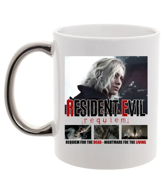Чашка з кольоровою ручкою Requiem for the dead Resident Evil Срібло фото