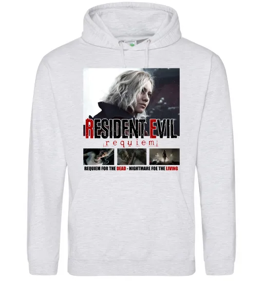Чоловіча толстовка (худі) Requiem for the dead Resident Evil Сірий меланж фото