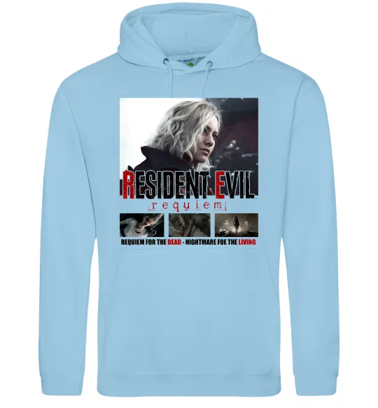 Чоловіча толстовка (худі) Requiem for the dead Resident Evil Блакитний фото