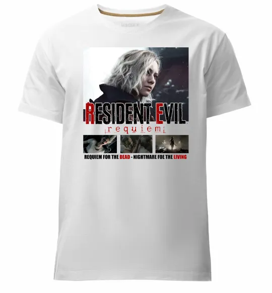 Мужская премиум футболка Requiem for the dead Resident Evil Белый фото
