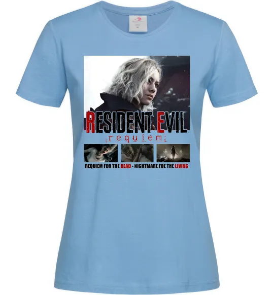 Женская футболка Requiem for the dead Resident Evil Голубой фото