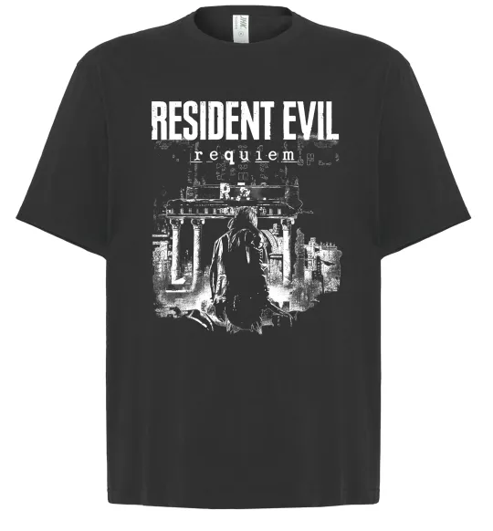 Футболка Оверсайз Resident Evil Requiem poster Чорний фото
