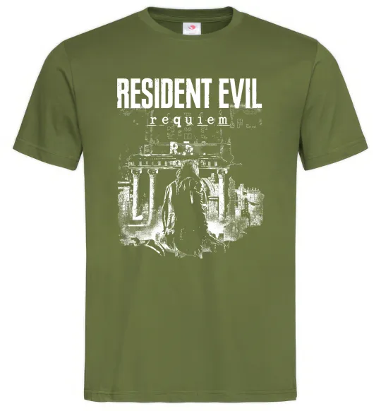 Чоловіча футболка Resident Evil Requiem poster Оливковий фото