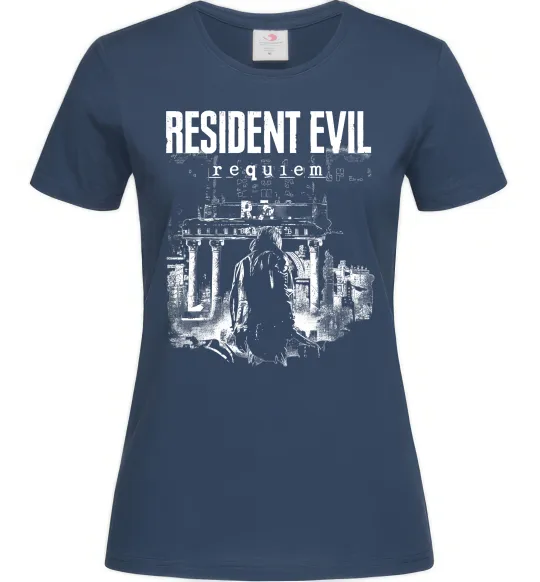 Женская футболка Resident Evil Requiem poster Темно-синий фото