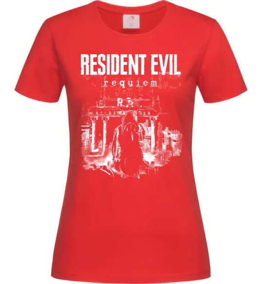 Женская футболка Resident Evil Requiem poster Красный фото