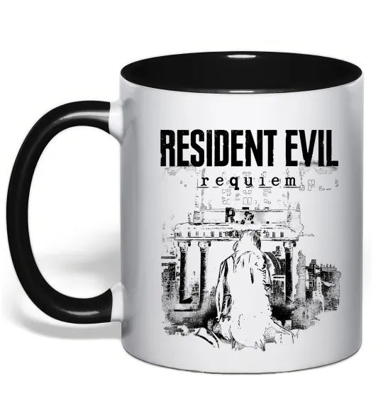Чашка с цветной ручкой Resident Evil Requiem poster Черный фото