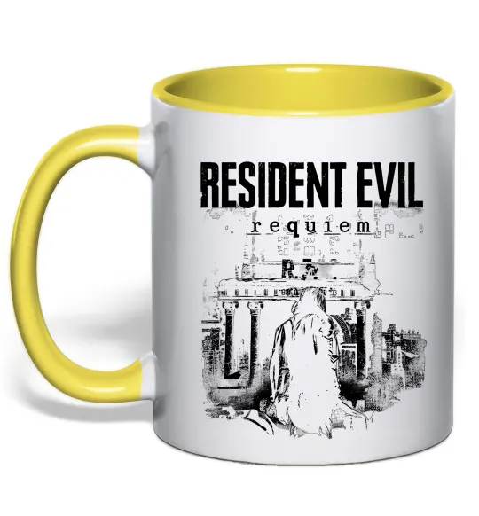 Чашка с цветной ручкой Resident Evil Requiem poster Лимонный фото
