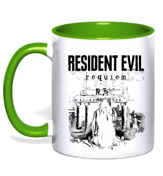 Чашка с цветной ручкой Resident Evil Requiem poster Лаймовый фото